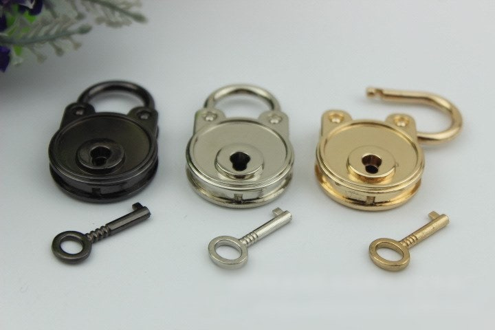 Padlock Bag Hardware Gold Gunmetal Silver 45mm 1 3/4" Round 1/20 pcs Handmade Purse Handbag Making Metal Bulk Wholesale Accessories Supplies