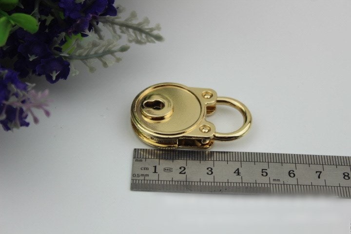 Padlock Bag Hardware Gold Gunmetal Silver 45mm 1 3/4" Round 1/20 pcs Handmade Purse Handbag Making Metal Bulk Wholesale Accessories Supplies