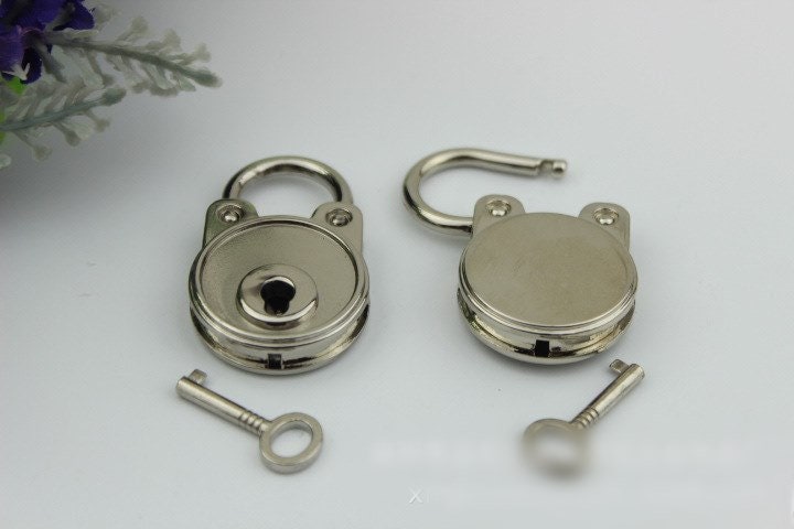 Padlock Bag Hardware Gold Gunmetal Silver 45mm 1 3/4" Round 1/20 pcs Handmade Purse Handbag Making Metal Bulk Wholesale Accessories Supplies