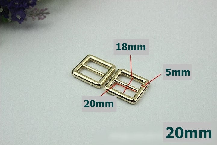 Strap Slider Bag Hardware Rectangle Double Loop Metal Buckle Adjuster Adjuster Gold Silver Gunmetal Bronze Purse Handbag Making Bulk