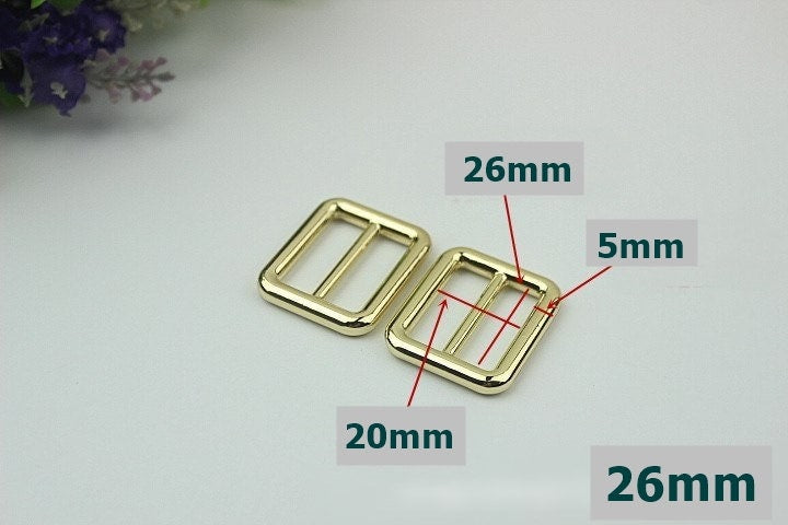 Strap Slider Bag Hardware Rectangle Double Loop Metal Buckle Adjuster Adjuster Gold Silver Gunmetal Bronze Purse Handbag Making Bulk