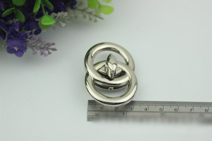 Round Twist Turn Lock Bag Hardware Gold Silver Gunmetal Bronze 1/10 pcs Handmade Purse Handbag Making Metal 50 40 mm 2 1 5/8" Supplies