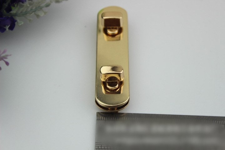 Rectangle Twist Press Lock Bag Hardware Light Gold 1/10 pcs Handmade Purse Handbag Making Metal 75 18 mm 3 3/4" Organizer Luggage Supplies