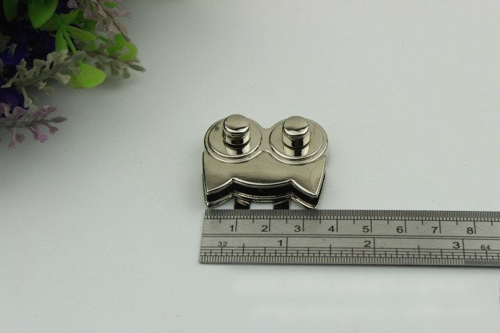 Owl Twist Turn Lock Bag Hardware Gold Silver Gunmetal Bronze 1/10 pcs Handmade Purse Handbag Making Metal 37 32 mm 1 1/2 1 1/4"" Supplies