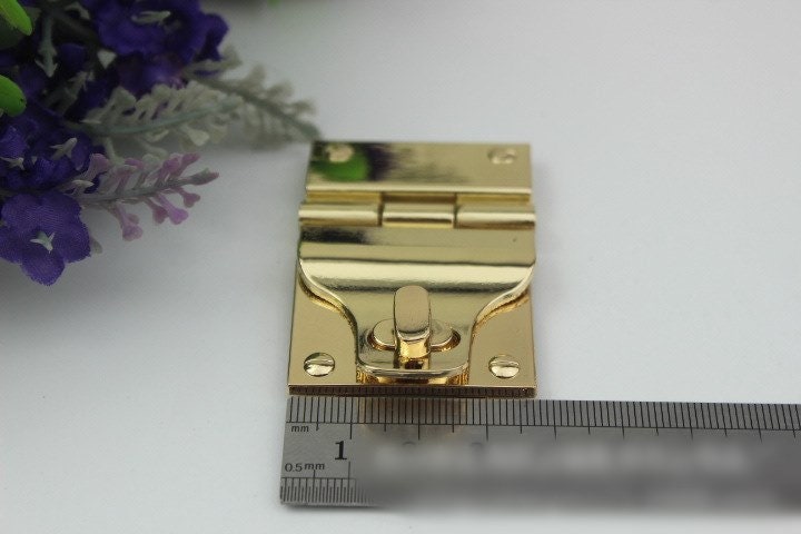 Rectangle Twist Press Lock Bag Hardware Gold 1/10 pcs Handmade Purse Handbag Making Metal 55mm 38  2 1/8 1 1/2" Organizer Luggage Supplies