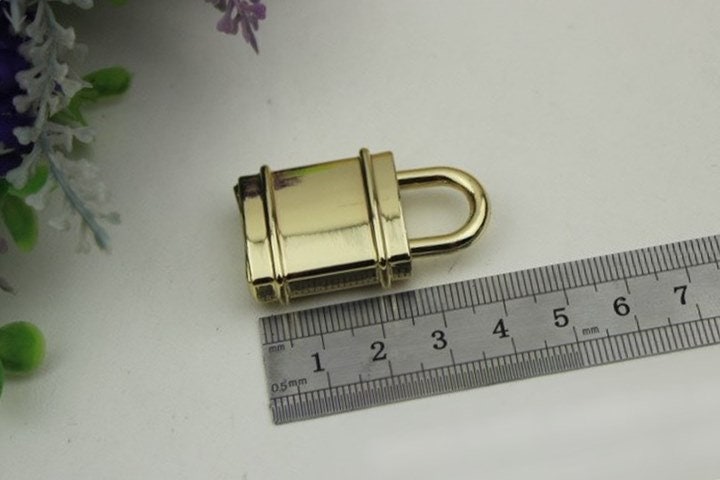 Padlock Bag Hardware Rectangle Light Gold 40x22mm 1/20 pcs Handmade Purse Handbag Making Metal Bulk Wholesale Accessories Supplies