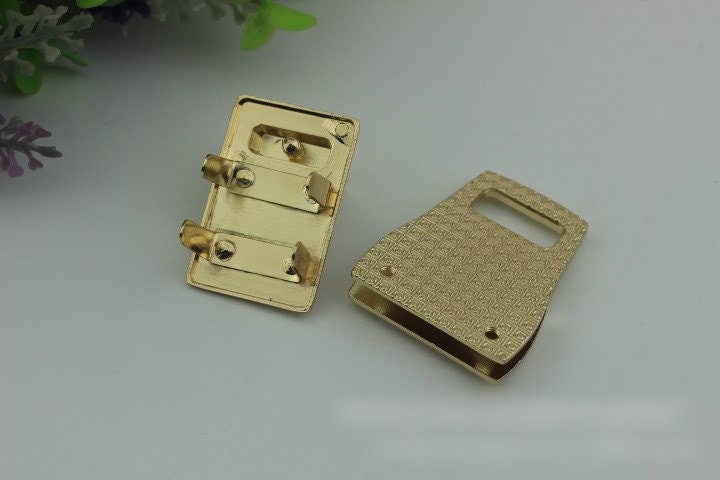 Rectangle Twist Turn Lock Bag Hardware Light Gold Gunmetal Black 1/10 pcs Handmade Purse Handbag Making Metal 40 32 mm 1 5/8 1 1/4" Supplies