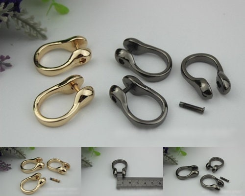 Horseshoe Handbag Connector 10/100pcs Bag Hardware Gold Gunmetal Black Metal Clip Clasp Buckle Purse Strap Handles Screw D Rings Shackle