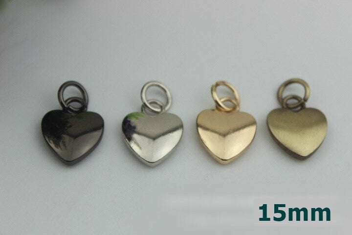 Heart Zipper Pull 1/10 pcs Bag Hardware Charm Slider Metal Gold Silver Gunmetal Bronze Wholesale Handmade Purse Handbag Making 22 15mm Bulk