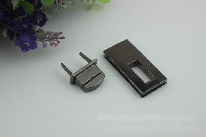 Rectangle Twist Turn Lock Bag Hardware Light Gold Gunmetal Black 1/10 pcs Handmade Purse Handbag Making Metal 47 mm 1 7/8" Supplies Bulk