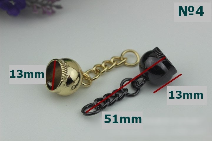 Bell Keychain Bag Hardware Cute Gold Gunmetal 1/10 pcs Handmade Purse Handbag Making Metal Charms 45 48 50 51 53 55mm Wholesale Supplies