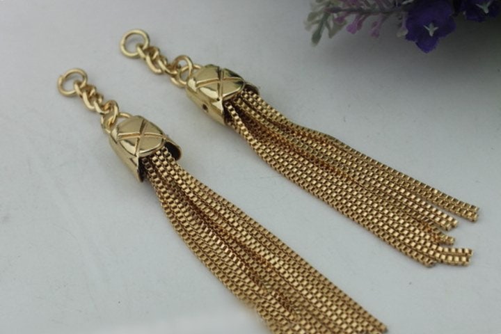 Tassel Keychain Bag Hardware Cute Light Gold 1/10 pcs Handmade Purse Handbag Making Metal Charms 120mm 4 3/4 Inch Bulk Wholesale Supplies