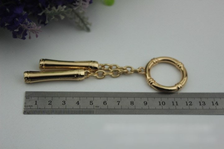 Tassel Keychain Bag Hardware Cute Light Gold 1/10 pcs Handmade Purse Handbag Making Metal Charms 120mm 4 3/4 Inch Bulk Wholesale Supplies