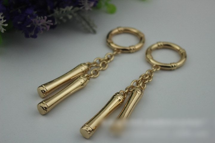 Tassel Keychain Bag Hardware Cute Light Gold 1/10 pcs Handmade Purse Handbag Making Metal Charms 120mm 4 3/4 Inch Bulk Wholesale Supplies