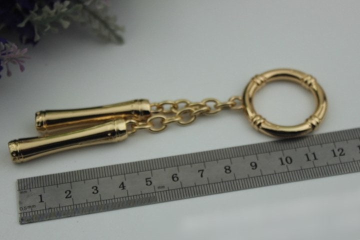 Tassel Keychain Bag Hardware Cute Light Gold 1/10 pcs Handmade Purse Handbag Making Metal Charms 120mm 4 3/4 Inch Bulk Wholesale Supplies