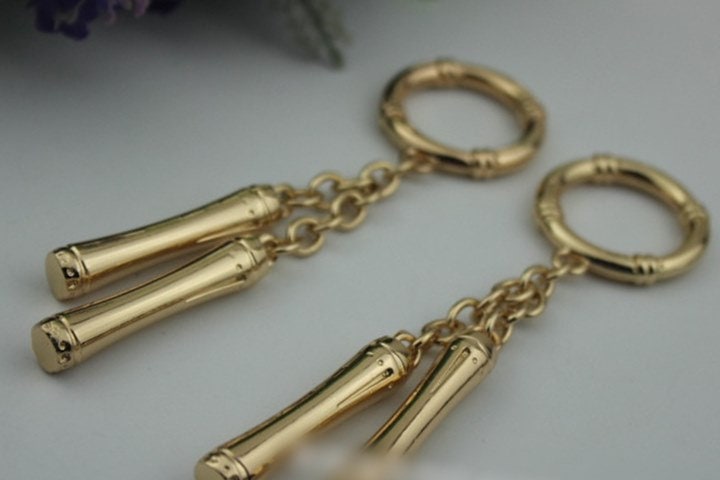 Tassel Keychain Bag Hardware Cute Light Gold 1/10 pcs Handmade Purse Handbag Making Metal Charms 120mm 4 3/4 Inch Bulk Wholesale Supplies