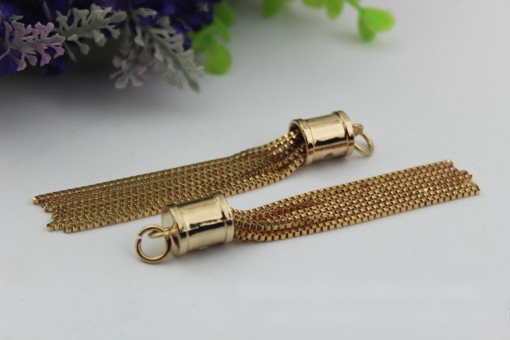 Tassel Keychain Bag Hardware Cute Light Gold 1/10 pcs Handmade Purse Handbag Making Metal Charms 95mm 3 3/4 Inch Bulk Wholesale Supplies