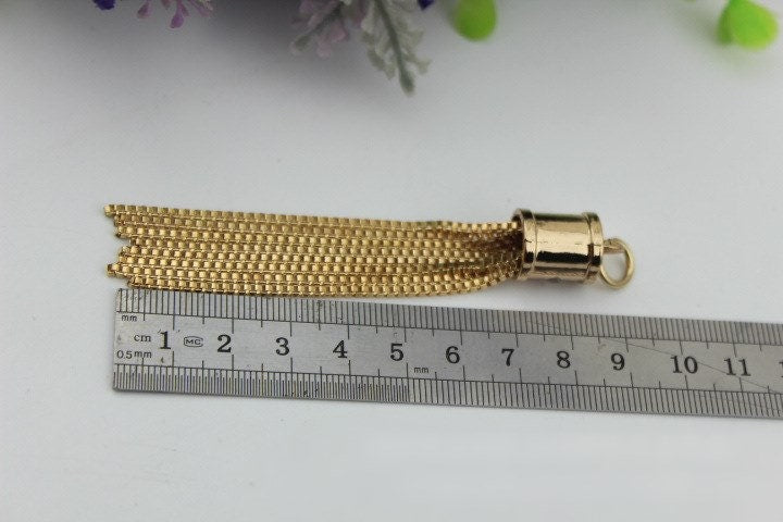 Tassel Keychain Bag Hardware Cute Light Gold 1/10 pcs Handmade Purse Handbag Making Metal Charms 95mm 3 3/4 Inch Bulk Wholesale Supplies