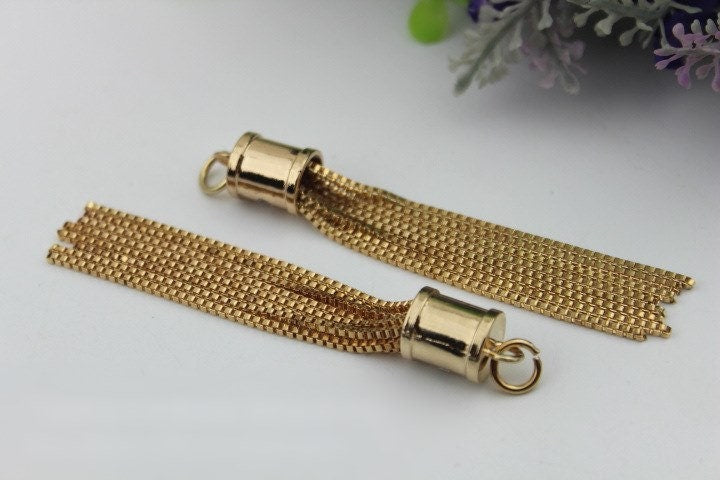 Tassel Keychain Bag Hardware Cute Light Gold 1/10 pcs Handmade Purse Handbag Making Metal Charms 95mm 3 3/4 Inch Bulk Wholesale Supplies