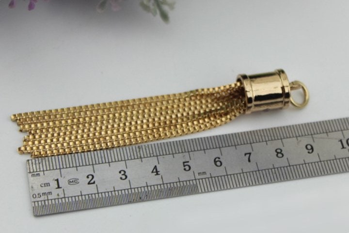 Tassel Keychain Bag Hardware Cute Light Gold 1/10 pcs Handmade Purse Handbag Making Metal Charms 95mm 3 3/4 Inch Bulk Wholesale Supplies