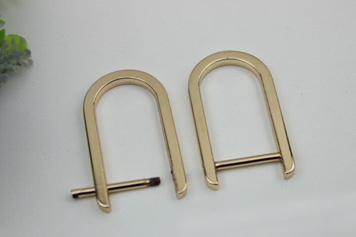 Horseshoe Handbag Connector 10pcs Bag Hardware Light Gold Metal Clip Clasp Buckle Purse Strap Handles Screw D Rings Shackle Wholesale Bulk