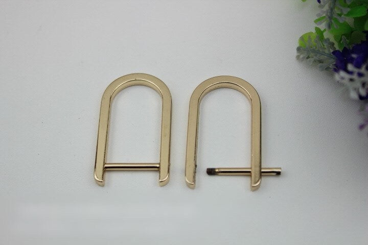 Horseshoe Handbag Connector 10pcs Bag Hardware Light Gold Metal Clip Clasp Buckle Purse Strap Handles Screw D Rings Shackle Wholesale Bulk