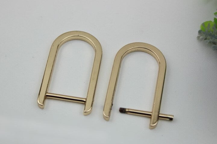 Horseshoe Handbag Connector 10pcs Bag Hardware Light Gold Metal Clip Clasp Buckle Purse Strap Handles Screw D Rings Shackle Wholesale Bulk