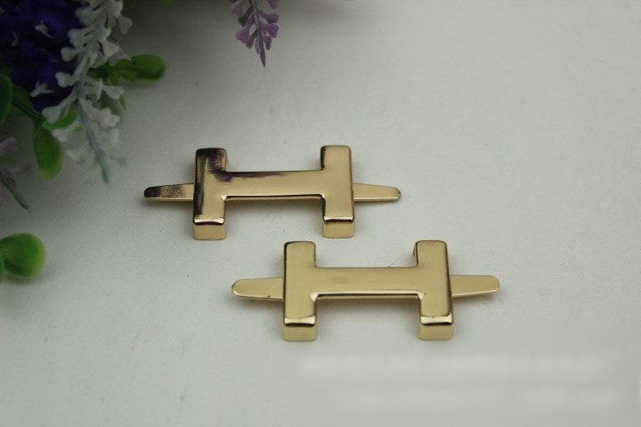 H-Shaped Purse Label 1/10pcs Bag Hardware Charm Light Gold Handmade Purse Handbag Making Metal Decoration 32mm 1 1/4" Wholesale Supplies