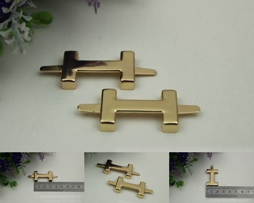 H-Shaped Purse Label 1/10pcs Bag Hardware Charm Light Gold Handmade Purse Handbag Making Metal Decoration 32mm 1 1/4" Wholesale Supplies