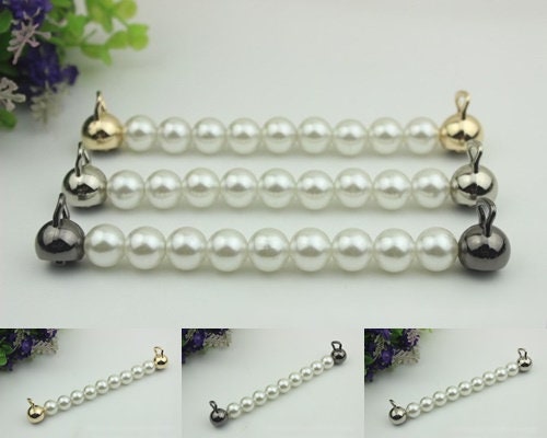 Pearl Chain Purse Label 1/10pcs Bag Hardware Charm Gold Silver Black Handmade Purse Handbag Making Metal Decoration 150mm Wholesale Supplies