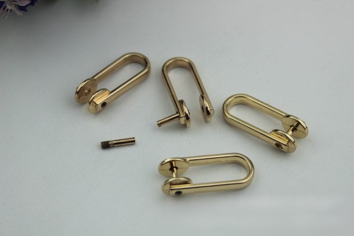 Horseshoe Handbag Connector 10pcs Bag Hardware Light Gold Metal Clip Clasp Buckle Purse Strap Handles Screw D Rings Shackle Wholesale Bulk