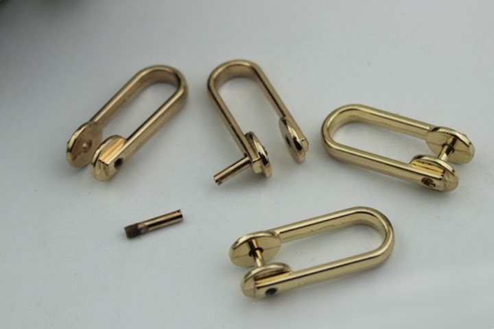 Horseshoe Handbag Connector 10pcs Bag Hardware Light Gold Metal Clip Clasp Buckle Purse Strap Handles Screw D Rings Shackle Wholesale Bulk