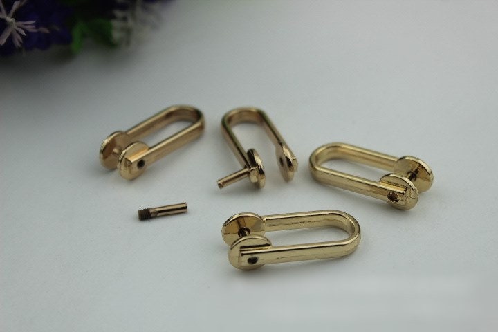 Horseshoe Handbag Connector 10pcs Bag Hardware Light Gold Metal Clip Clasp Buckle Purse Strap Handles Screw D Rings Shackle Wholesale Bulk