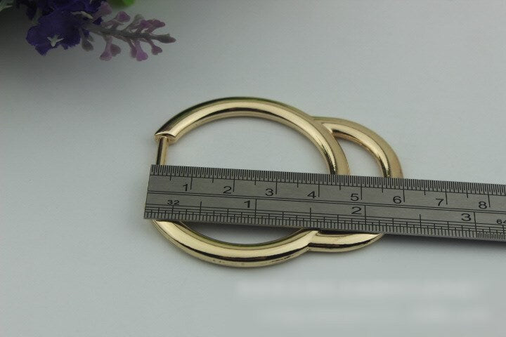 Oval Ring Strap Handles Connector 1/10 pcs Bag Hardware Metal Lock Buckle Gold Gunmetal Handmade Purse Handbag Backpack Making 60mm 2 3/8"