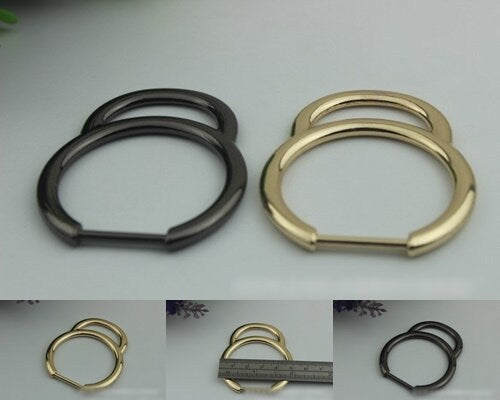 Oval Ring Strap Handles Connector 1/10 pcs Bag Hardware Metal Lock Buckle Gold Gunmetal Handmade Purse Handbag Backpack Making 60mm 2 3/8"