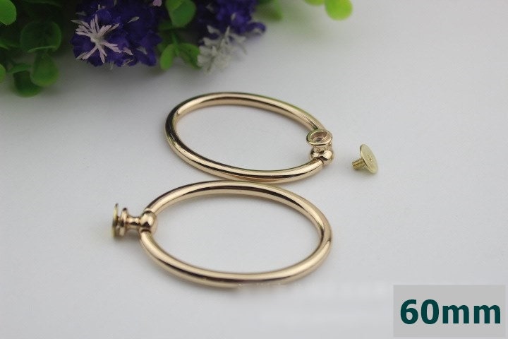 Ring Strap Handles Connector 1/10 pcs Bag Hardware Metal Lock Buckle Light Gold Handmade Purse Handbag Backpack Making 60 100mm 2 3/8  4"