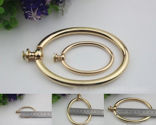 Ring Strap Handles Connector 1/10 pcs Bag Hardware Metal Lock Buckle Light Gold Handmade Purse Handbag Backpack Making 60 100mm 2 3/8  4"