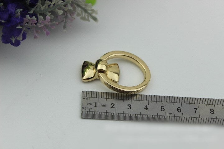 Ring Strap Handles Connector 1/10 pcs Bag Hardware Metal Lock Buckle Light Gold Handmade Purse Handbag Backpack Making 40mm 1 5/8 inch Bulk