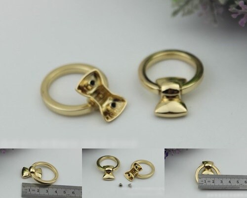 Ring Strap Handles Connector 1/10 pcs Bag Hardware Metal Lock Buckle Light Gold Handmade Purse Handbag Backpack Making 40mm 1 5/8 inch Bulk