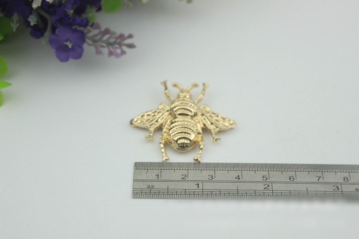 Beetle Purse Label 1/10pcs Bag Hardware Charm Gold Gunmetal Handmade Purse Handbag Making Metal Decoration 38mm 1 1/2" Wholesale Supplies