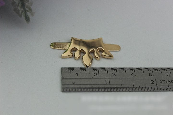 Crown Shaped Purse Label 1/10pcs Bag Hardware Charm Light Gold Handmade Purse Handbag Making Metal Decoration 30mm 1 1/4" Wholesale Supplies