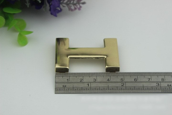 H-Shaped Purse Label 1/10pcs Bag Hardware Charm Gold Gunmetal Handmade Purse Handbag Making Metal Decoration 47mm 1 7/8" Wholesale Supplies