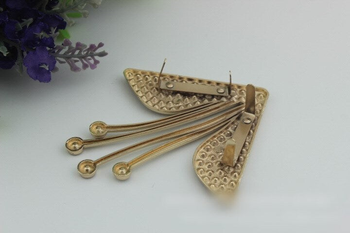 Flowers Purse Label 1/10pcs Bag Hardware Charm Light Gold Handmade Purse Handbag Making Metal Decoration 80mm 3 1/8" Wholesale Supplies