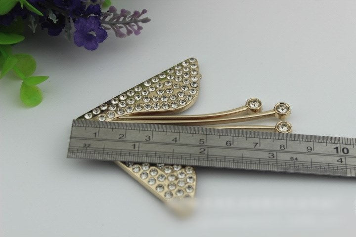 Flowers Purse Label 1/10pcs Bag Hardware Charm Light Gold Handmade Purse Handbag Making Metal Decoration 80mm 3 1/8" Wholesale Supplies