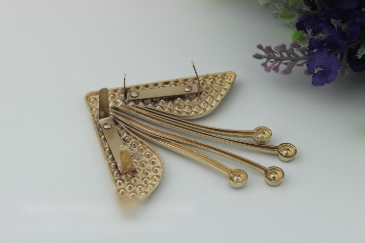 Flowers Purse Label 1/10pcs Bag Hardware Charm Light Gold Handmade Purse Handbag Making Metal Decoration 80mm 3 1/8" Wholesale Supplies