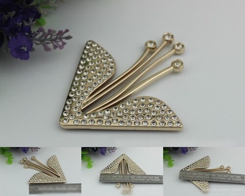 Flowers Purse Label 1/10pcs Bag Hardware Charm Light Gold Handmade Purse Handbag Making Metal Decoration 80mm 3 1/8" Wholesale Supplies