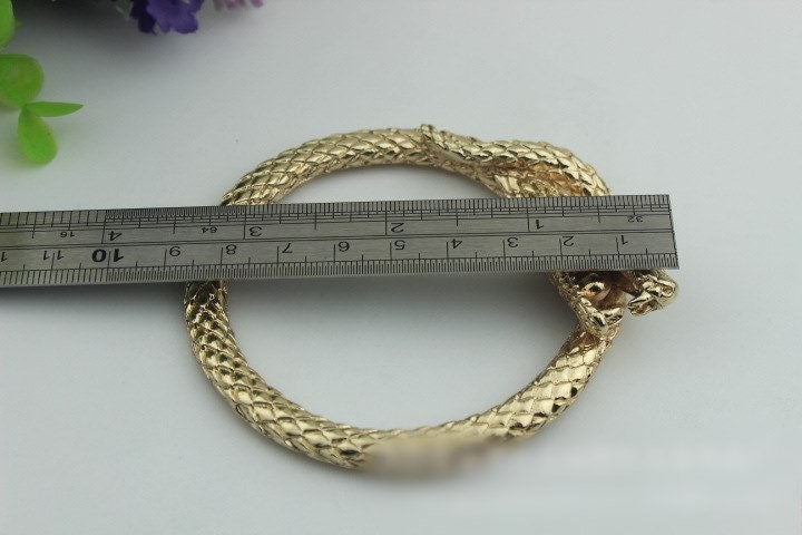 Dragon Snake Purse Label 1/10pcs Bag Hardware Charm Light Gold Handmade Purse Handbag Making Metal Decoration 85mm 3 3/8" Wholesale Supplies