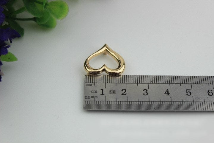 Heart Shaped Purse Label 1/10pcs Bag Hardware Charm Light Gold Handmade Purse Handbag Making Metal Decoration 20mm 3/4" Wholesale Supplies