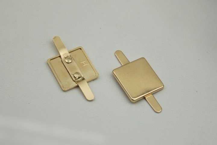 Square Purse Label 1/10pcs Bag Hardware Charm Light Gold Handmade Purse Handbag Making Metal Decoration 17mm 5/8" Bulk Wholesale Supplies