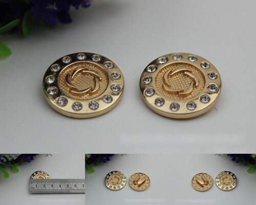 Round Purse Label 1/10pcs Bag Hardware Charm Light Gold Handmade Purse Handbag Making Metal Decoration 27mm 1 1/8" Wholesale Supplies